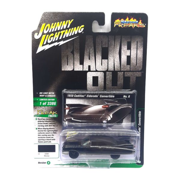 Johnny Lightning JLSF019A-6 Cadillac Eldorado Convertible schwarz 1959 - Blacked Out Maßstab 1:64 Mo