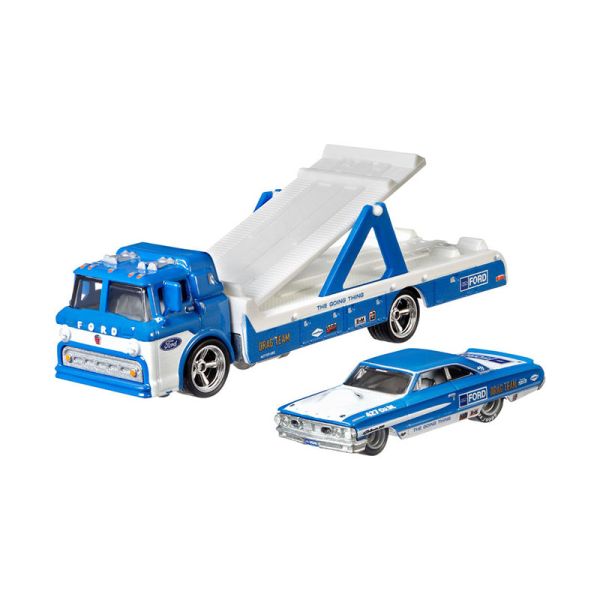 Hot Wheels FLF56-15 Custom '64 Galaxie 500 Ford C-800 blau/weiss - Team Transport #15 1:64
