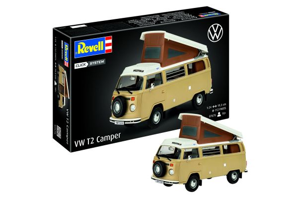 Revell VW T2 Camper beige/weiss Modellbausatz 112-tlg. 1:24
