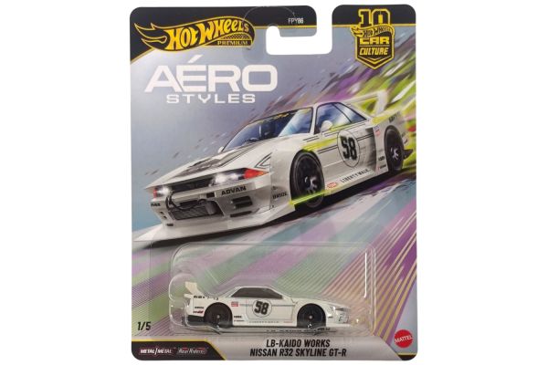 Hot Wheels FPY86-JKF05 LB-Kaido Works Nissan R32 Skyline GT-R #58 weiss - Aerostyles 1:64