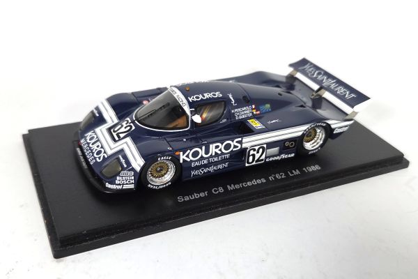 NOS! Spark Sauber C8 Mercedes #62 LM 1986 blau 1:43
