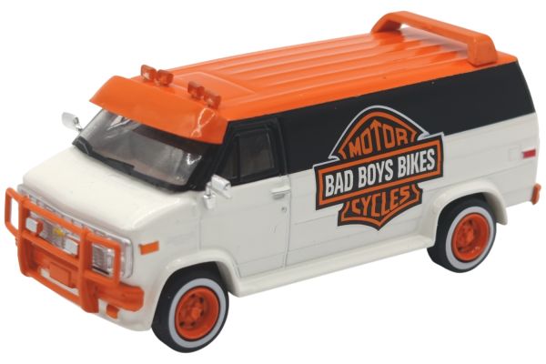 Brekina Chevrolet C20 Bad Boys Bike 1983 weiss/orange/schwarz 1:87