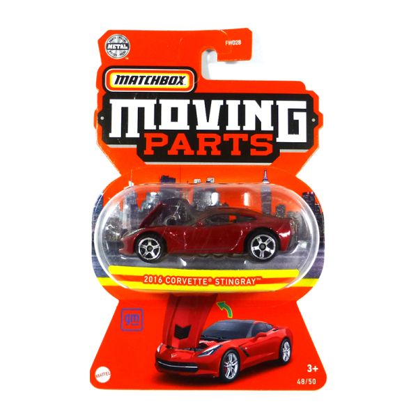 Matchbox FWD28-HFM99 Chevrolet Stingray rot metallic 2016 Moving Parts 48/50 Maßstab ca. 1:64