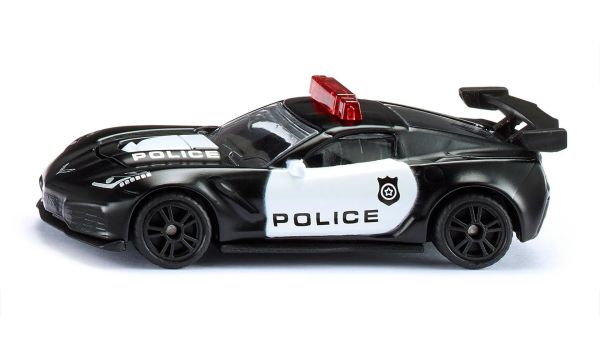 Siku 1545 Chevrolet Corvette ZR1 "Police" schwarz/weiss Maßstab ca. 1:55 Modellauto
