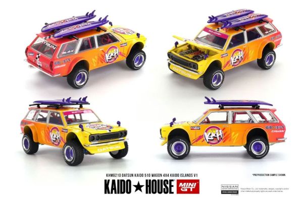 Kaidohouse 210 Datsun 510 Wagon 4x4 Kaido Island V1 1969 gelb/orange 1:64