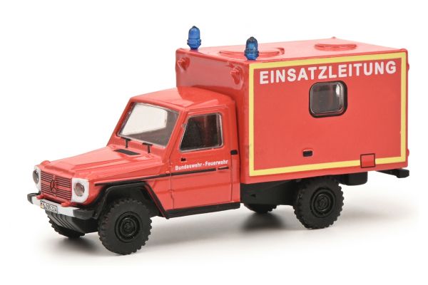Schuco 452668700 Mercedes Benz G-Klasse Kasten "Feuerwehr Einsatzleitung" rot Maßstab 1:87 Modellaut