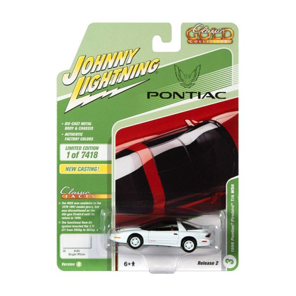 Johnny Lightning JLCG025B-3 Pontiac Firebird T/A WS6 weiss 1996 - Classic Gold 2021 R2 Maßstab 1:64