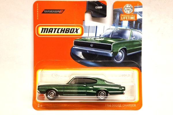 Matchbox HVN82 Dodge Charger grün metallic 1966 13/100 Maßstab ca. 1:64 Modellauto 2024