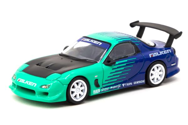 Tarmac T64G-TL022-FA Mazda RX-7 (FD3S) "Falken" grün/blau Maßstab 1:64 Modellauto