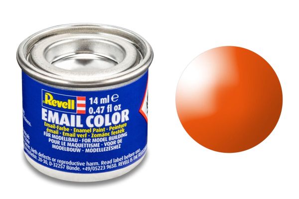 Revell 32130 orange glänzend Email Farbe Kunstharzbasis 14 ml Dose