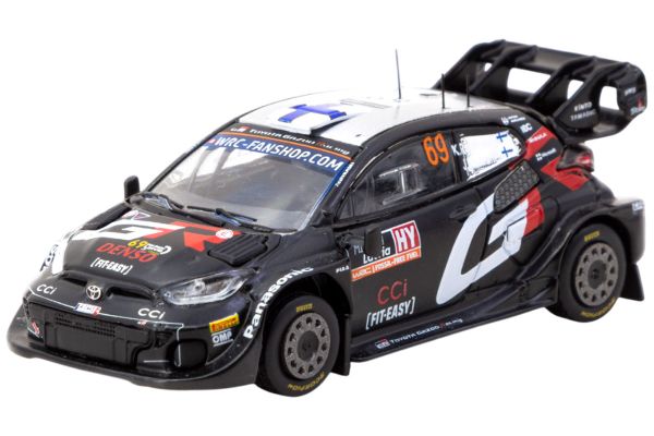 Tarmac Toyota GR YARIS Rally1 Hybrid schwarz Sieger 2024 Rally Lettland 1:64