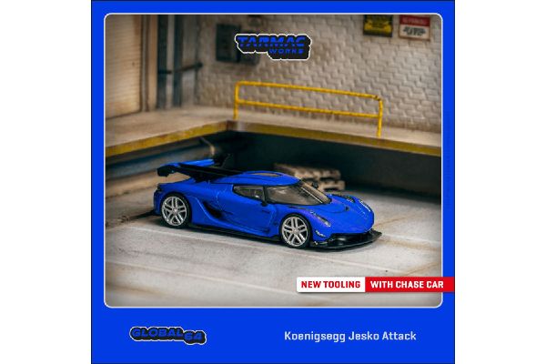 ***Tarmac T64G-TL052-BL Koenigsegg Jesko Attack blau Maßstab 1:64 Modellauto