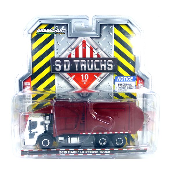 Greenlight 45100-C Mack LR Refuse Truck weiss/dunkelrot - SD Trucks Maßstab 1:64