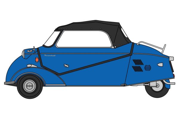 ***Oxford 76MBC006 Messerschmitt KR200 Cabriolet blau Maßstab 1:76 Modellauto