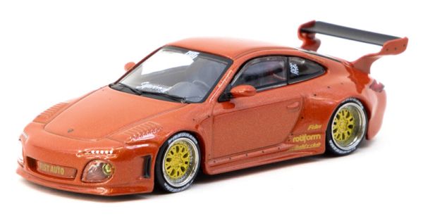 Tarmac Porsche 911 Old & New 997 orange metallic 1:64