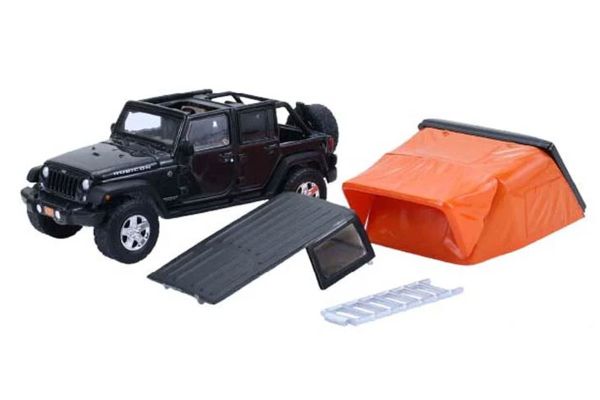 Greenlight 38080-F Jeep Wrangler Unlimited Rubicon schwarz 2008 - The Great Outdoors 4 1:64