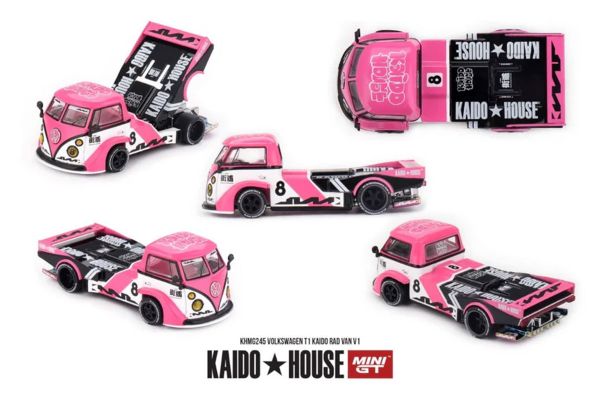 ***PREORDER Kaidohouse VW T1 Pickup Kaido Rad Van V1 rosa/weiss 1972