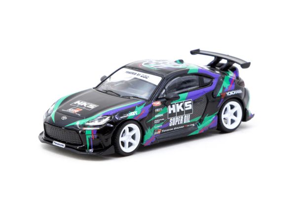 Tarmac T64G-038-BK Toyota GR86 "HKS" schwarz/lila/grün Maßstab 1:64