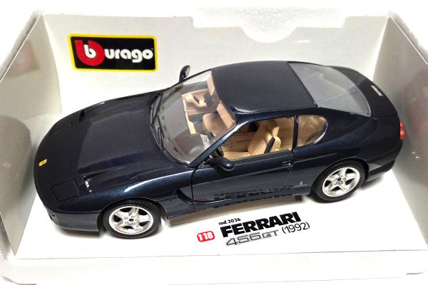 NOS! Bburago 3036 Ferrari 456GT blau metallic 1992 Maßstab 1:18