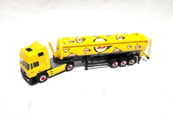 NOS! Herpa MAN 19-463 Dunlop Collection 1/98B Tank Sattelzug gelb/schwarz 1:87