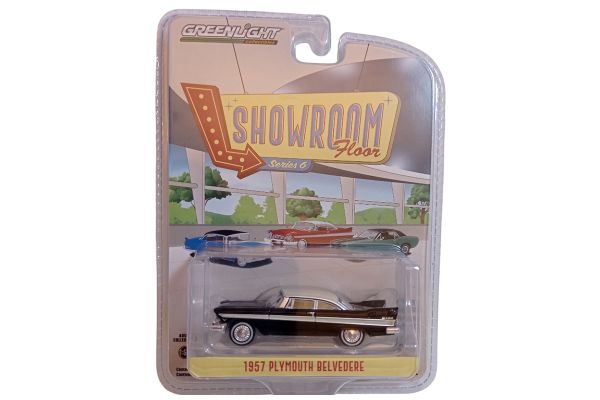 Greenlight 68060-A Plymouth Belvedere schwarz/weiss 1957 - Showroom 1:64