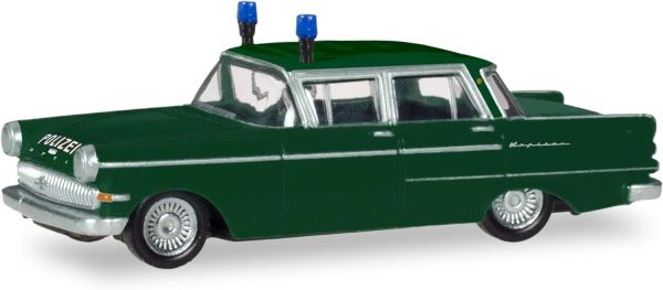Herpa 093835 Opel Kapitän "Polizei" dunkelgrün Maßstab 1:87 Modellauto