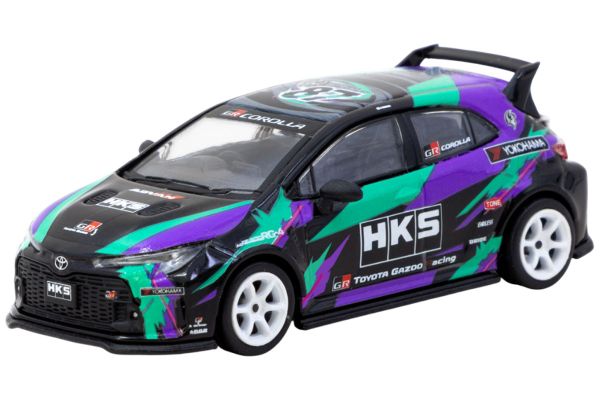 Tarmac Toyota Corolla GR HKS schwarz/lila/grün 1:64