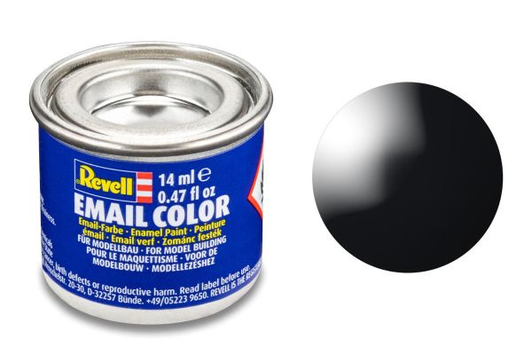 Revell 32107 schwarz glänzend Email Farbe Kunstharzbasis 14 ml Dose