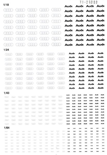 Triple9 T9-20003 Decal water slide "Audi Logo" für 1:64, 1:43, 1:24 und 1:18 Modelle