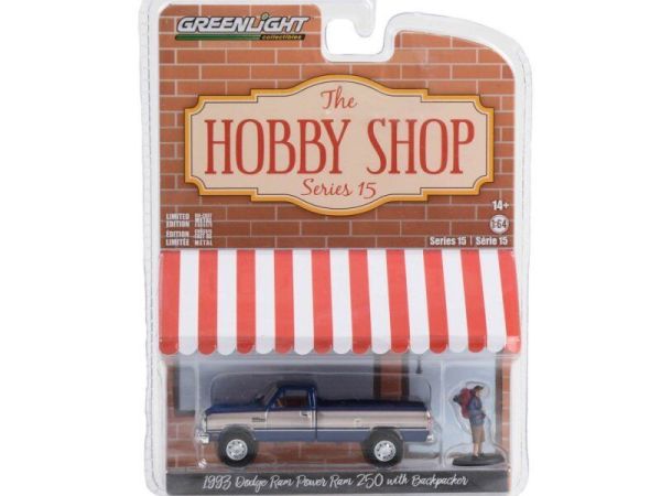 Greenlight 97150-D Dodge RAM 250 blau/silber 1993 - The Hobby Shop 15 Maßstab 1:64 Modellauto