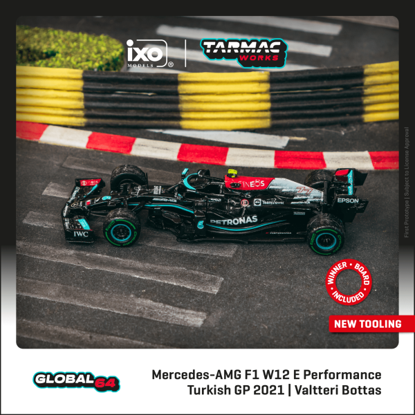 Tarmac T64G-F037-VB1 Mercedes-AMG F1 W12 E Performance Valtteri Bottas 2021 Global64 Maßstab 1:64 Mo