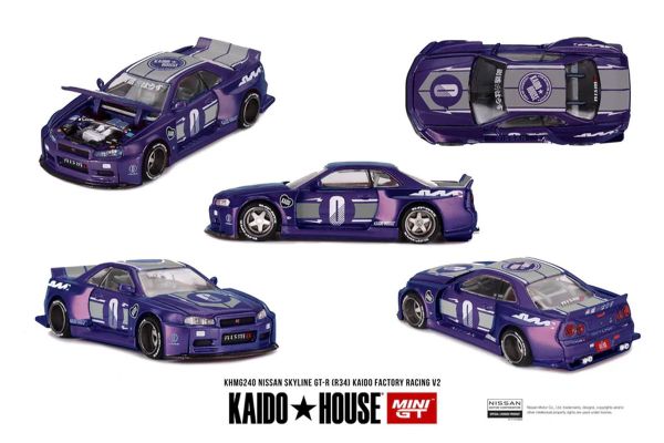 ***PREORDER Kaidohouse Nissan Skyline GT-R (R34) KAIDO RACING FACTORY V2 lila