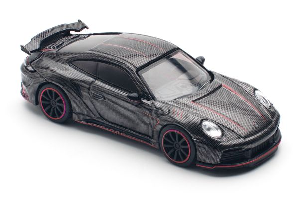 ***PREORDER Pop Race PR640192 Porsche 992 Stinger GTR Carbon Edition Redline grau Maßstab 1:64 Model