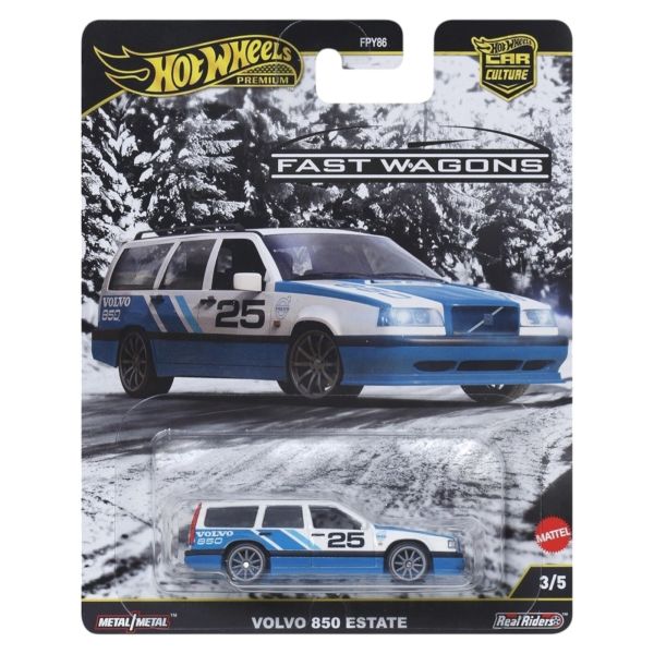 Hot Wheels FPY86-JBK68 Volvo 850 Estate blau/weiss Fast Wagons 1:64