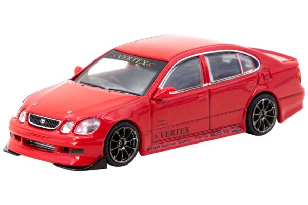 Tarmac VERTEX Toyota Aristo JZS161 (Lexus GS) rot 1:64 + Tarmac Cards