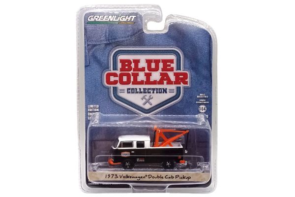 Greenlight 35280-B VW T2 Double Cab Pickup schwarz/weiss 1973 - Blue Collar 1:64