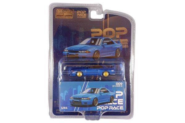 Pop Race Nissan Skyline GT-R (BNR32) blau metallic - Enigma Exclusive 1:64
