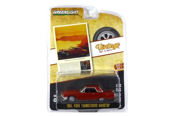 Greenlight 39100-B Ford Thunderbird Hardtop dunkelrot 1964 - Vintage AD Cars 7 Maßstab 1:64 Modellau