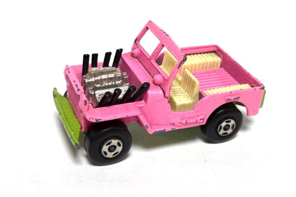 gebraucht! Matchbox No.2 Jeep Hot Rod 1971 rosa Lesney Superfast - etwas bespielt