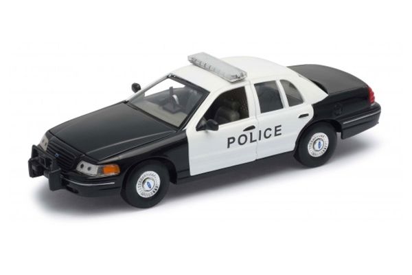 Welly 22082 Ford Crown Victoria "Police" schwarz/weiss 1999 Maßstab 1:24 Modellauto