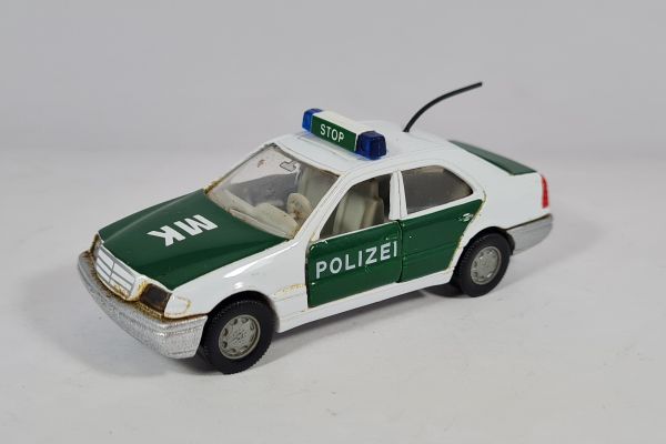 gebraucht! Siku 1311 (1029) Mercedes-Benz C220 &quot;Polizei&quot; Peterwagen weiss/grün - neuwertig