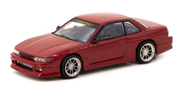 Tarmac T64G-025-RE VERTEX Nissan Silvia S13 rot metallic Maßstab 1:64 Modellauto