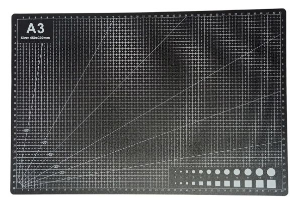 Schneideunterlage DIN A3 schwarz 450x300 mm