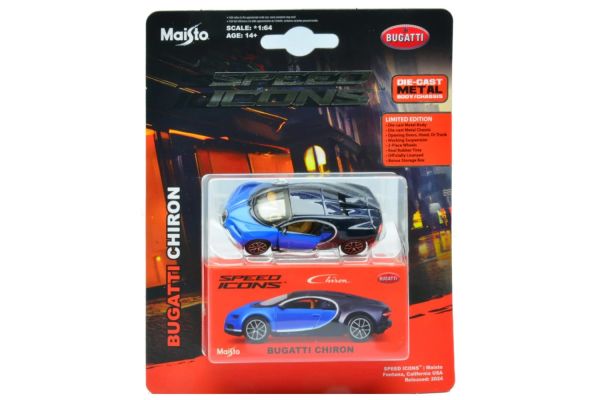 Maisto Bugatti Chiron blau/schwarz 1:64