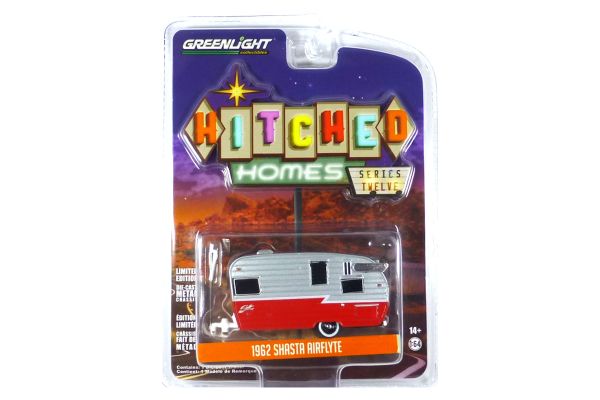 Greenlight 34120-F Shasta Airflyte silber/rot 1962 - Hitched Homes 12 Maßstab 1:64 Wohnwagen