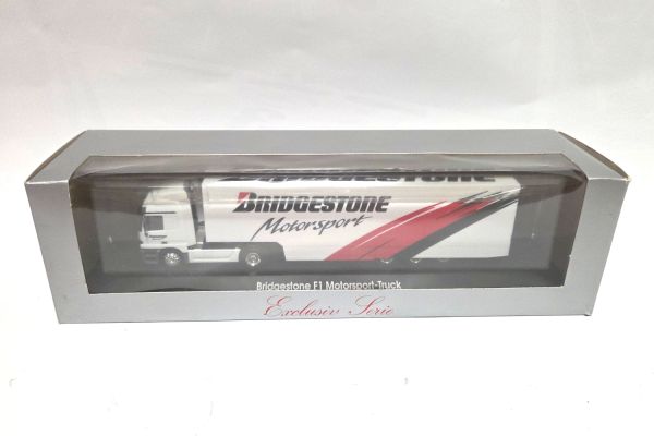 NOS! Herpa Mercedes Actros Bridgestone Motorsport Renntransporter weiss 1:87 PC BOX