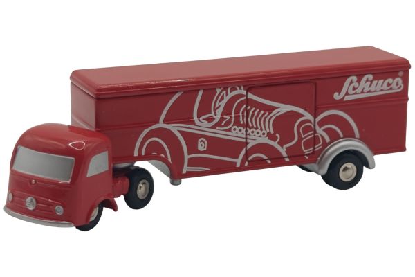 Schuco Piccolo Mercedes Benz Koffersattelzug Schuco rot/weiss