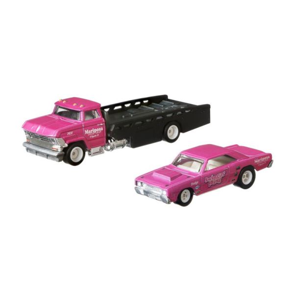 Hot Wheels FLF56-GJT39 Dodge Dart 1968 Horizon Hauler "Mariposa" pink metallic Team Transport #25