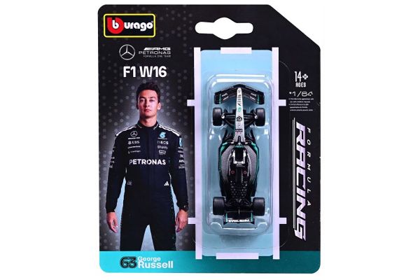 Bburago Mercedes Benz AMG W16 #63 George Russel 2025 silber 1:64