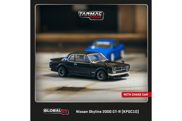 ***Tarmac T64G-043-BK Nissan Skyline 2000 GT-R schwarz Maßstab 1:64 Modellauto